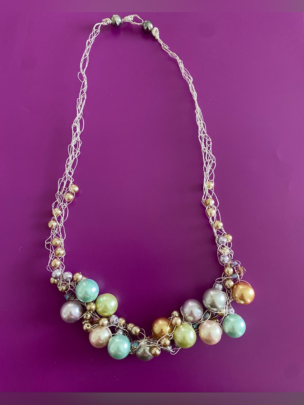 Multicolor Pearl Cluster Necklace - Women Jewelry
